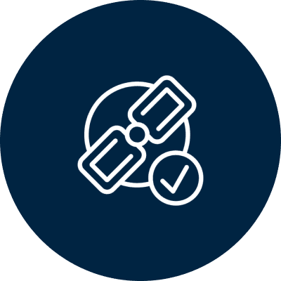 Satellite icon with check mark